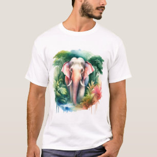 Asian Elephant Watercolor REF65 - Watercolor T-Shirt