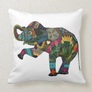 asian elephant white cushion