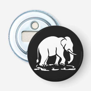 Asian Elephants Ahead Thai Elephant Trekking Sign Bottle Opener
