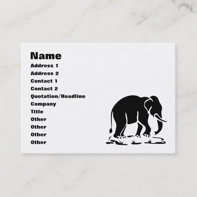 Asian Elephants Ahead Thai Elephant Trekking Sign Business Card (Front)