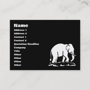 Asian Elephants Ahead Thai Elephant Trekking Sign Business Card