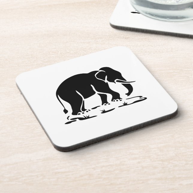 Asian Elephants Ahead Thai Elephant Trekking Sign Coaster (Left Side)