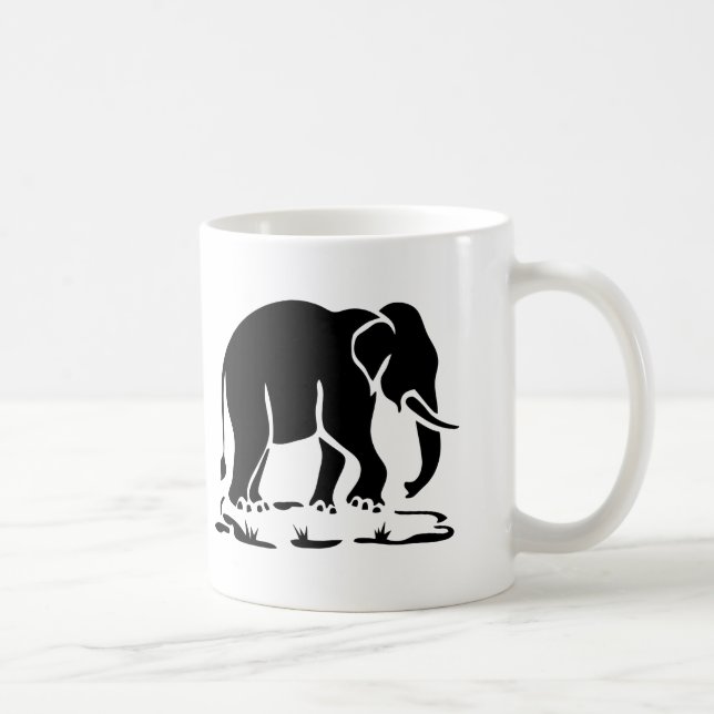 Asian Elephants Ahead Thai Elephant Trekking Sign Coffee Mug (Right)