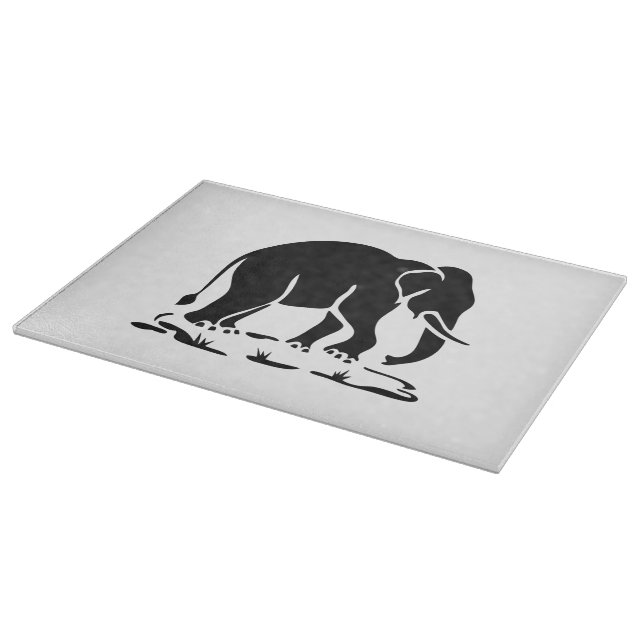 Asian Elephants Ahead Thai Elephant Trekking Sign Cutting Board (Corner)