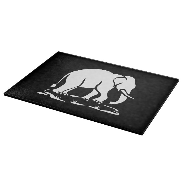 Asian Elephants Ahead Thai Elephant Trekking Sign Cutting Board (Corner)