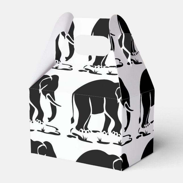 Asian Elephants Ahead Thai Elephant Trekking Sign Favour Box (Front Side)