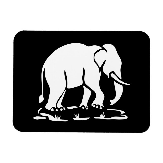 Asian Elephants Ahead Thai Elephant Trekking Sign Magnet (Horizontal)