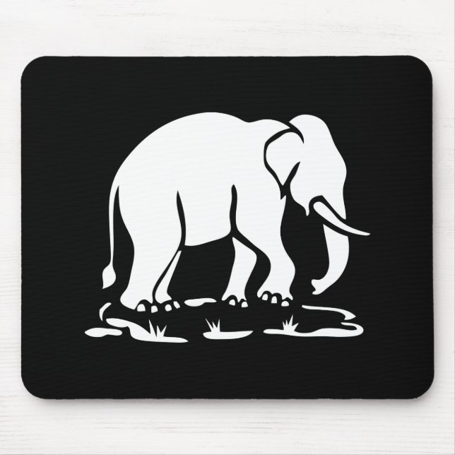 Asian Elephants Ahead Thai Elephant Trekking Sign Mouse Mat (Front)