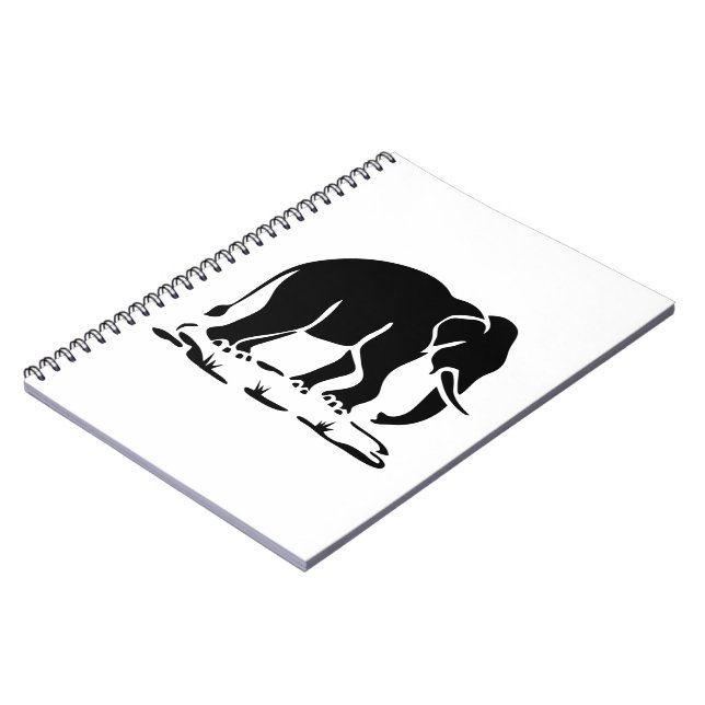 Asian Elephants Ahead Thai Elephant Trekking Sign Notebook (Left Side)