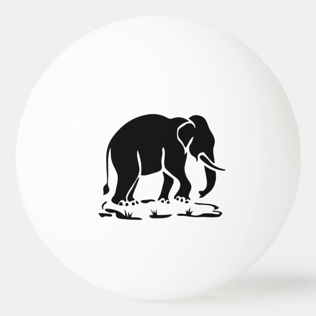 Asian Elephants Ahead Thai Elephant Trekking Sign Ping Pong Ball (Front)