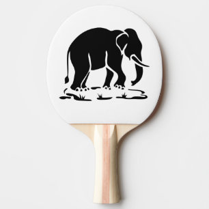 Asian Elephants Ahead Thai Elephant Trekking Sign Ping Pong Paddle