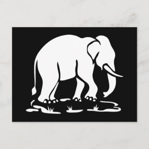 Asian Elephants Ahead Thai Elephant Trekking Sign Postcard