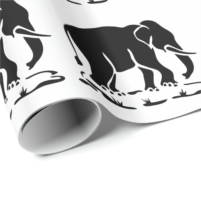 Asian Elephants Ahead Thai Elephant Trekking Sign Wrapping Paper (Roll Corner)