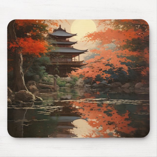 Asian Fall Landscape Mouse Mat (Front)