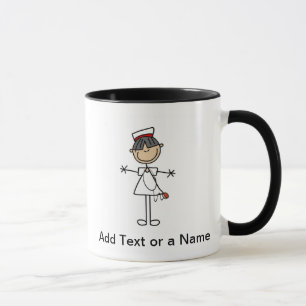 Asian Female Stick Figure Nurse T-shirts and Gifts Mug