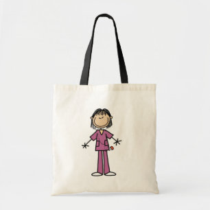 Asian Female Stick Figure Nurse Tote Bag