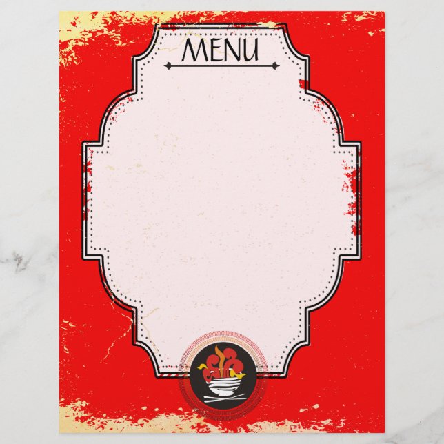 Asian fire bowl chopsticks menu letterhead (Front)