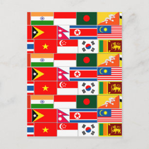 Asian Flags Postcard