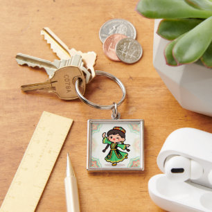 Asian Folk Dancer Keychain