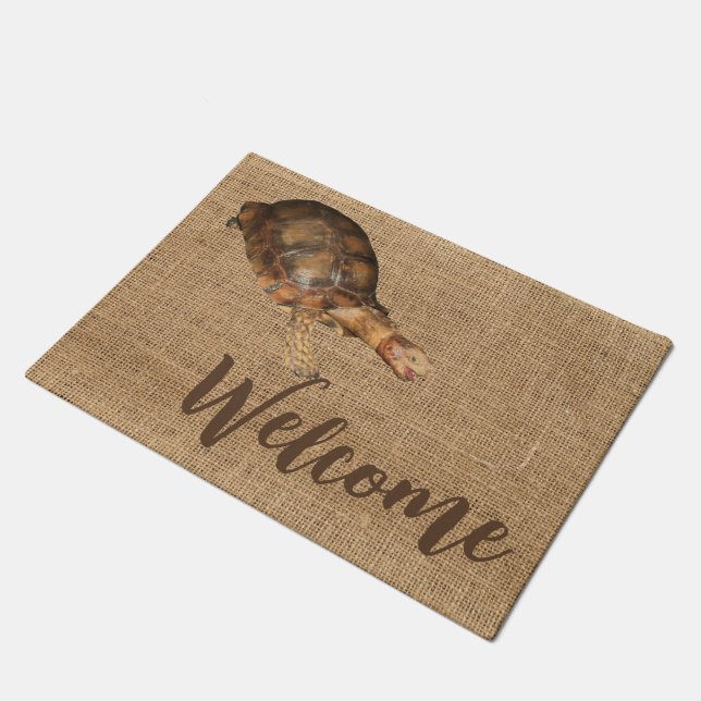 Asian  Forest Tortoise - Welcome Doormat (Angled)