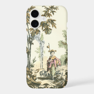 Asian Garden with Woman and Animals