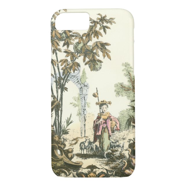 Asian Garden with Woman and Animals Case-Mate iPhone Case (Back)