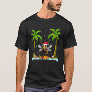 Asian Giant Hornet Santa Hat Palm Tree Beach Xmas  T-Shirt