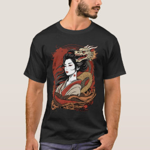 Asian Girl   Chinese Dragon T-Shirt