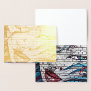 Asian Girl Graffiti Foil Card