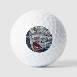 Asian Girl Graffiti Golf Balls