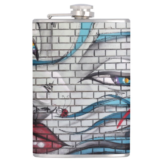Asian Girl Graffiti  Hip Flask (Front)