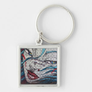 Asian Girl Graffiti Key Ring
