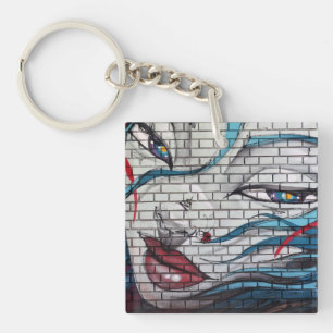 Asian Girl Graffiti  Key Ring