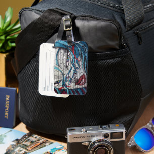 Asian Girl Graffiti Luggage Tag