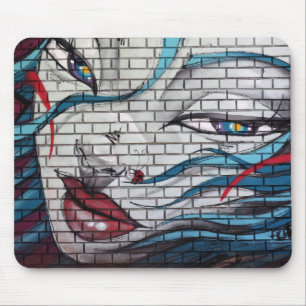 Asian Girl Graffiti  Mouse Mat