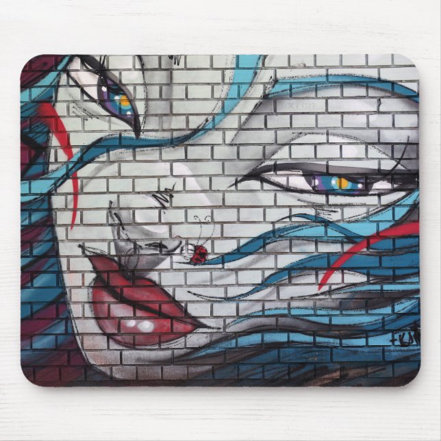 Asian Girl Graffiti  Mouse Mat (Front)