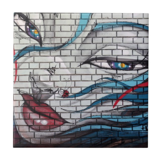 Asian Girl Graffiti  Tile (Front)