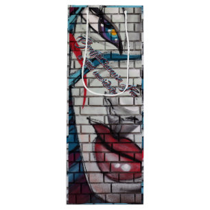 Asian Girl Graffiti Wine Gift Bag