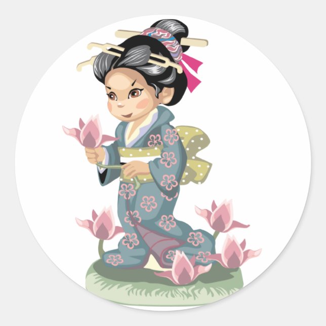 Asian Girl Sticker (Front)