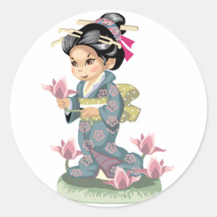 Asian Girl Sticker