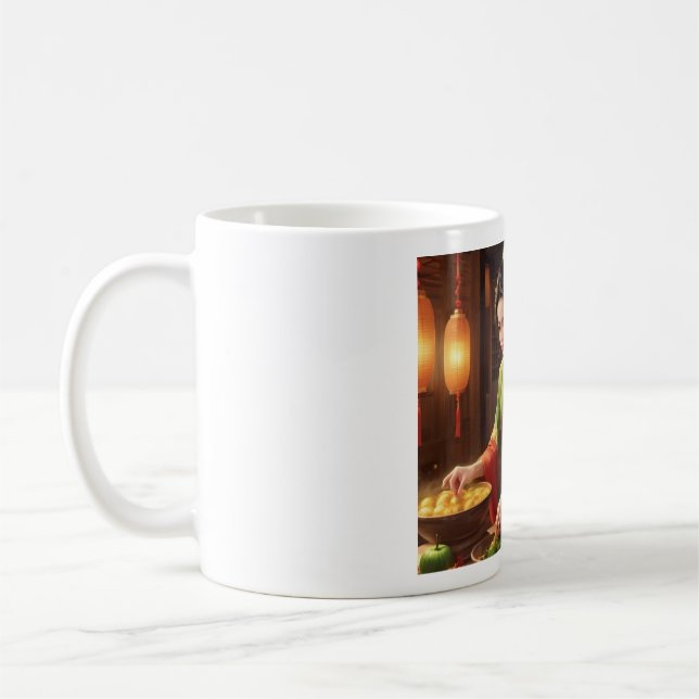 (Asian Girl V) Classic Mug, 11 oz Coffee Mug (Left)