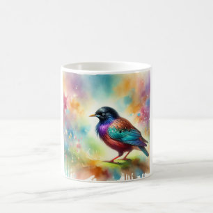 Asian glossy starling 050824AREF145 - Watercolor Coffee Mug