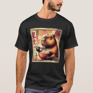 Asian Graphics, Ramen Capybara Anime Vintage Japan T-Shirt