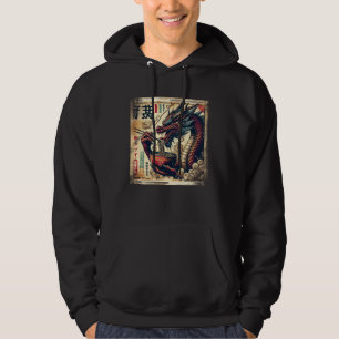 Asian Graphics, Ramen Dragon Anime Vintage Japanes Hoodie