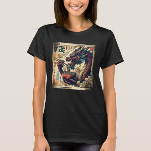 Asian Graphics, Ramen Dragon Anime Vintage Japanes T-Shirt
