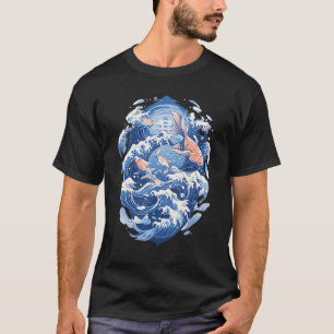 Asian Great Wave with Koi Fish Japanese Authentic T-Shirt