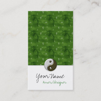 Asian Green Design Ying/Yang Business Cards
