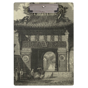 Asian Imperial Temple in Black & White Clipboard