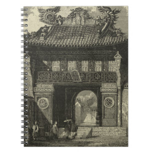 Asian Imperial Temple in Black & White Notebook