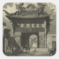 Asian Imperial Temple in Black & White